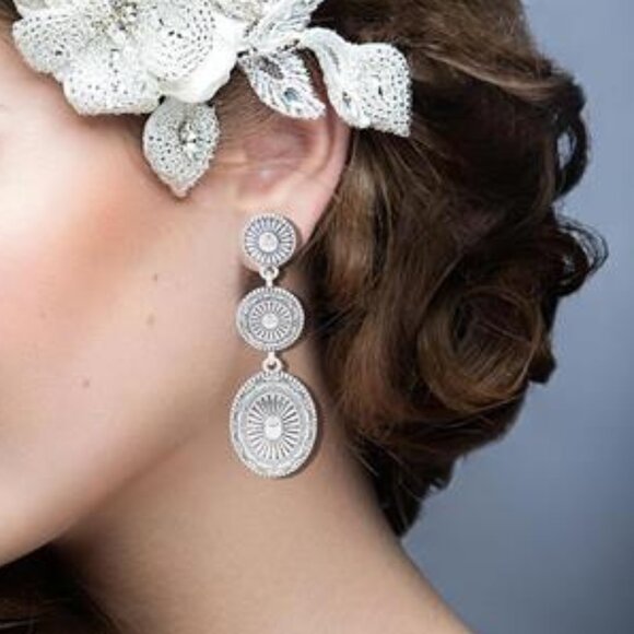 Sonya Western Concho Belt Cowgirl Necklace Dangle Earrings Jewelry set for Women - Picture 2 of 7